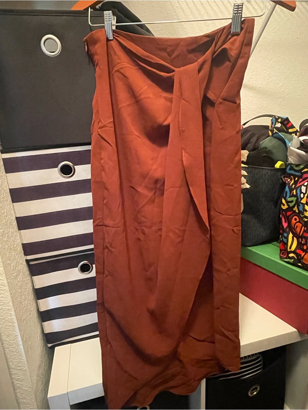 Shein Terracotta Rust Fitted Skirt